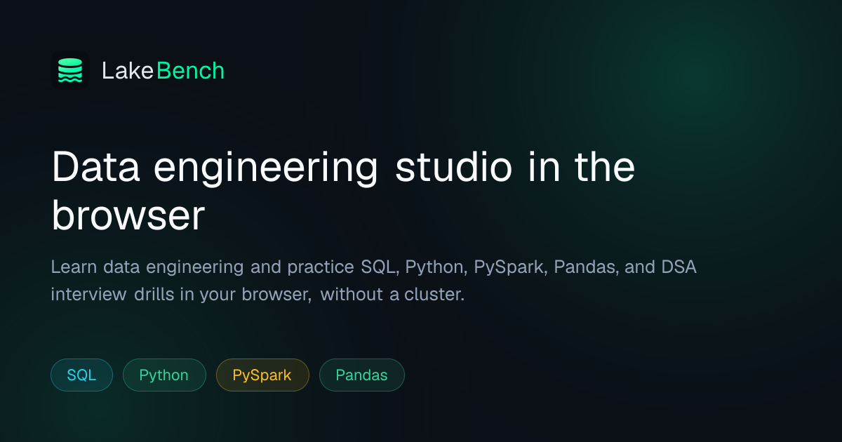 I built a browser-based learning platform for Data Engineers